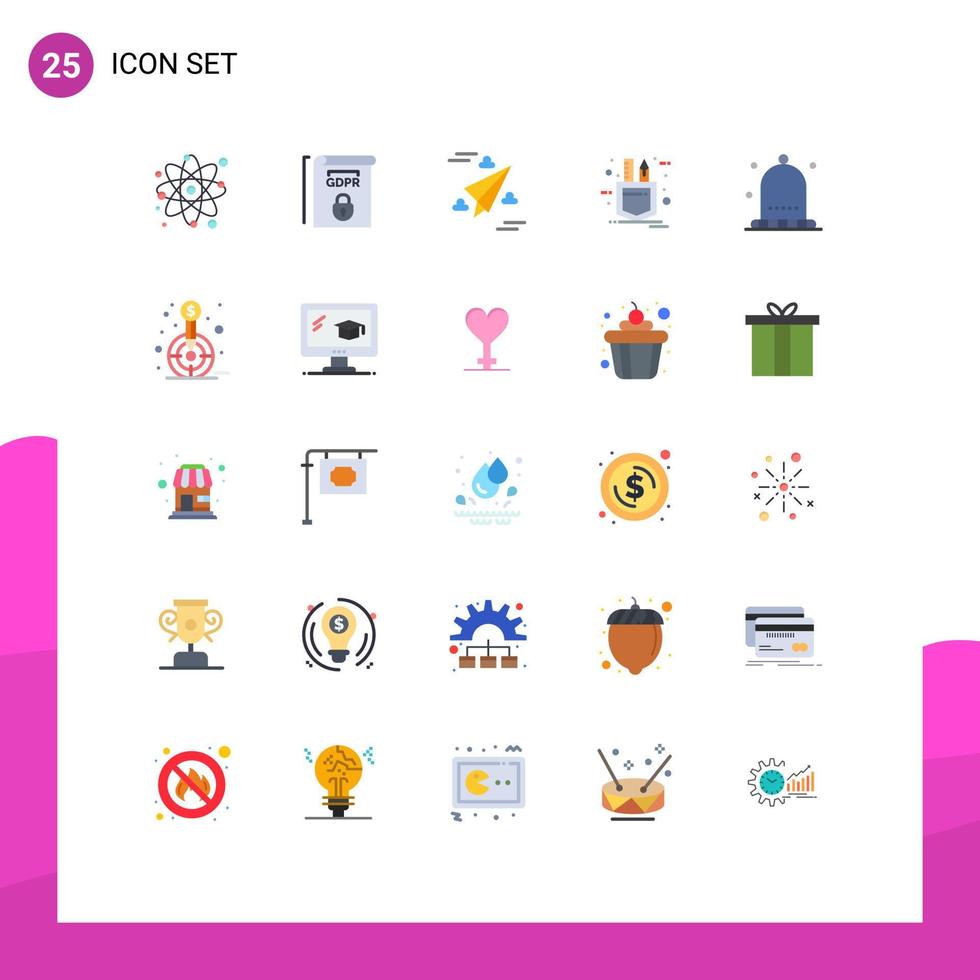 Modern Set of 25 Flat Colors Pictograph of hat sketch web tools patch Editable Vector Design Elements