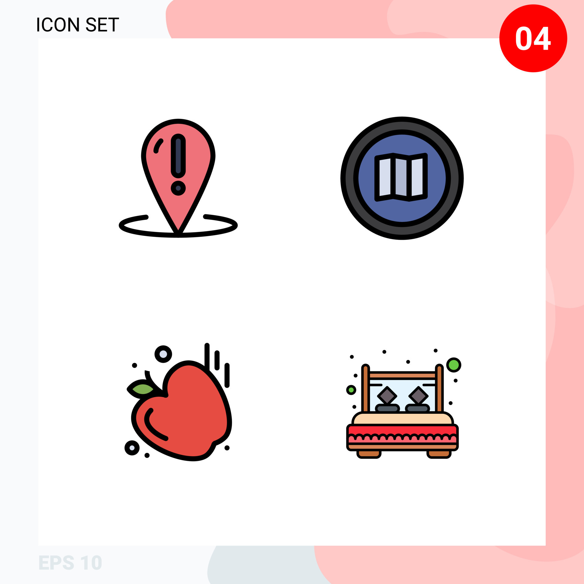 Stock Vector Icon Pack Of 4 Line Signs And Symbols For Help Maps Point stock-vector-icon-pack-of-4-line-signs-and-symbols-for-help-maps-point