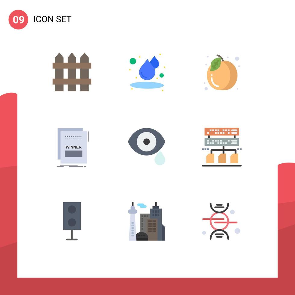 paquete de líneas vectoriales editables de 9 colores planos simples de elementos de diseño vectorial editables vector