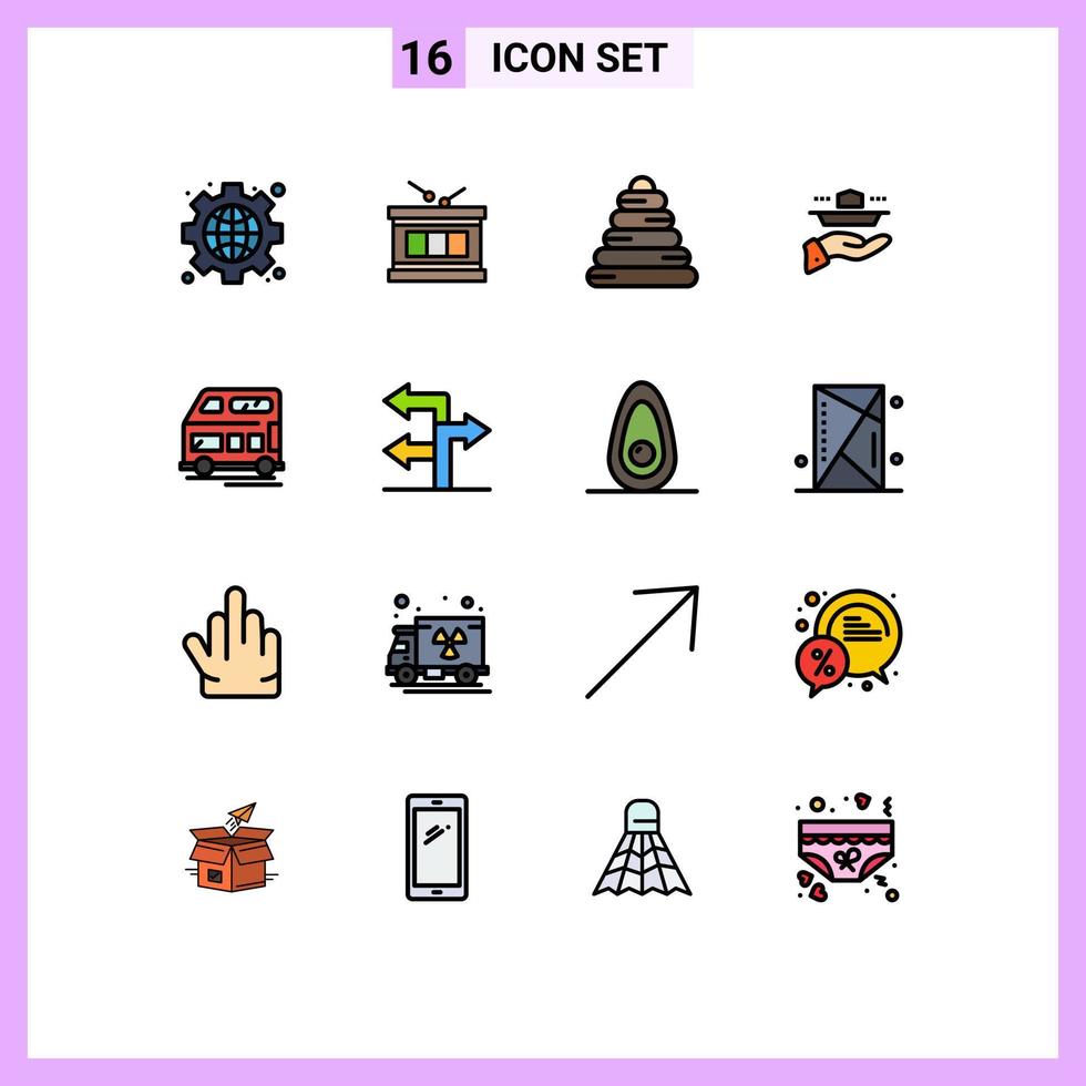 16 Creative Icons Modern Signs and Symbols of coach dinner baby lunch resturant Editable Creative Vector Design Elements