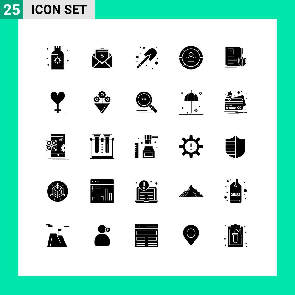 paquete de iconos de vectores de stock de 25 signos y símbolos de línea para la gestión de documentos gráficos de eficiencia de correo elementos de diseño de vectores editables