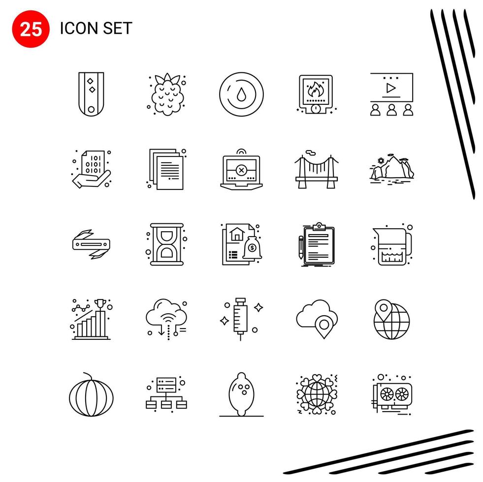 Collection of 25 Vector Icons in Line style Pixle Perfect Outline Symbols for Web and Mobile Line Icon Signs on White Background 25 Icons Creative Black Icon vector background