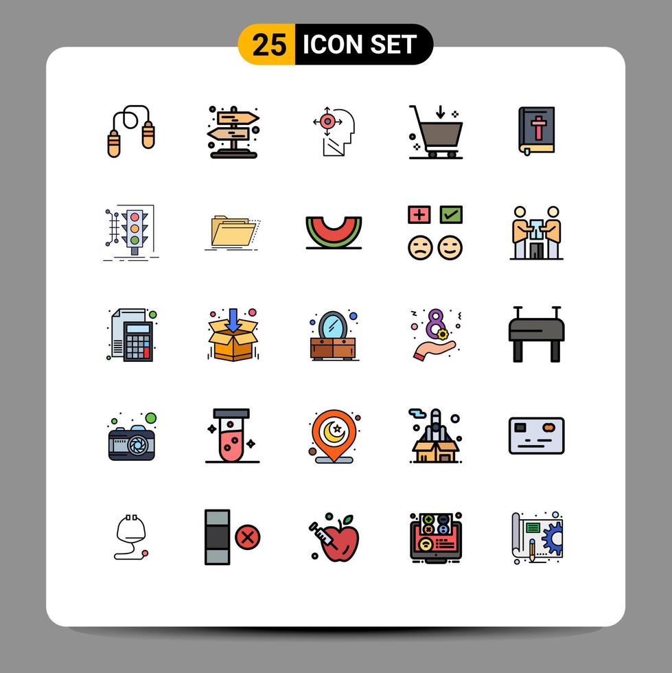 Set of 25 Modern UI Icons Symbols Signs for easter bible transform e cart Editable Vector Design Elements