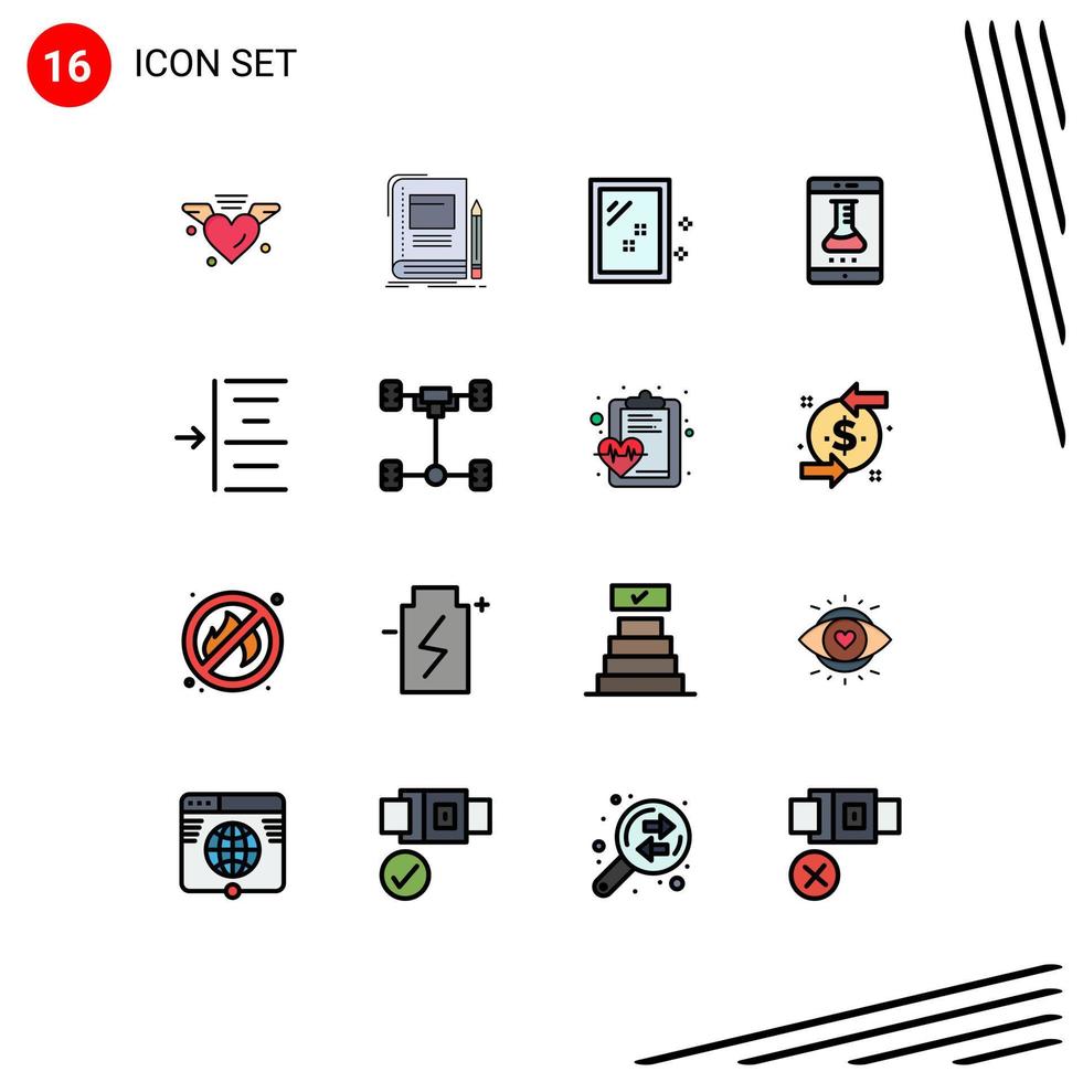 paquete de iconos de vector de stock de 16 signos y símbolos de línea para aplicaciones de teléfonos inteligentes en línea laboratorio escuela tienda de aplicaciones móviles lavar elementos de diseño de vectores creativos editables