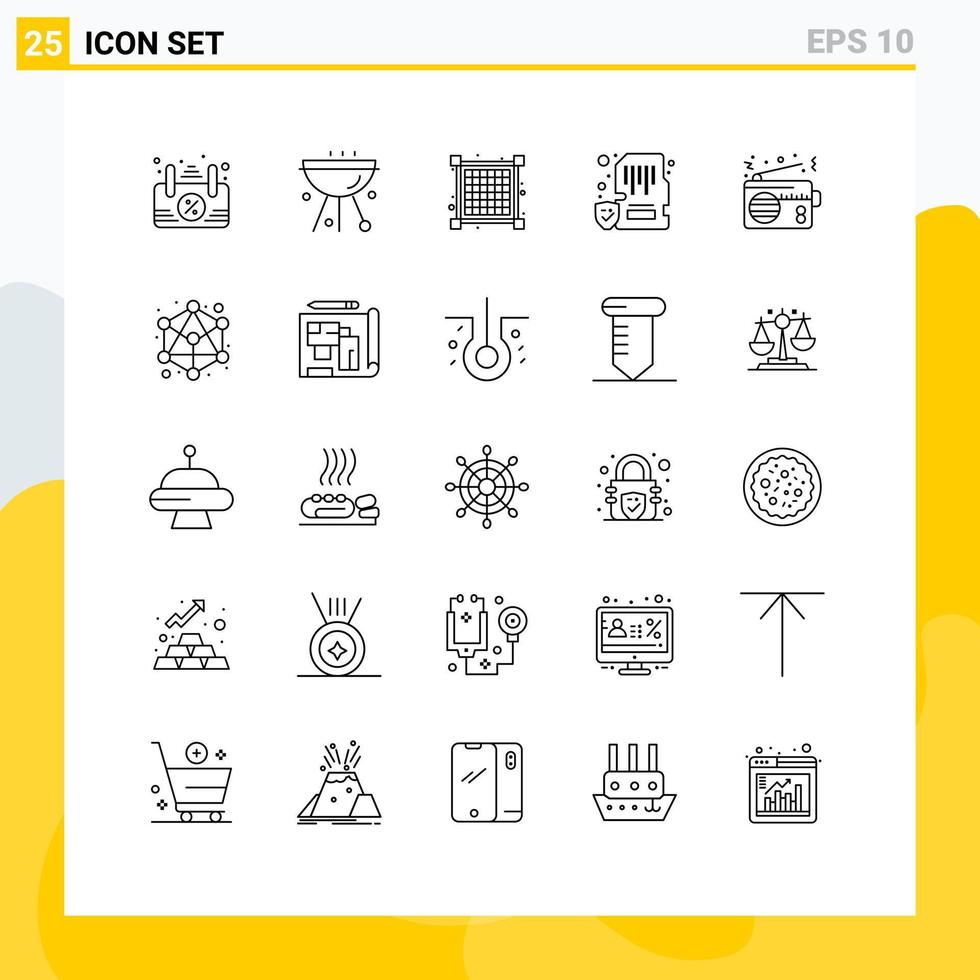 25 Creative Icons Modern Signs and Symbols of communication mobile grid memory device Editable Vector Design Elements