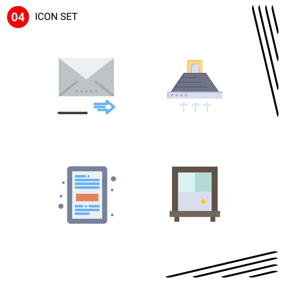 Stock Vector Icon Pack of 4 Line Signs and Symbols for email book next kitchen education Editable Vector Design Elements
