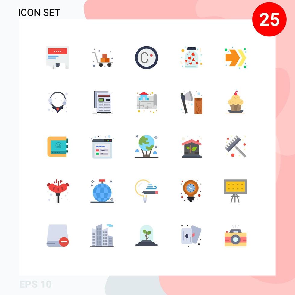 Stock Vector Icon Pack of 25 Line Signs and Symbols for arrows love fragile jar measure Editable Vector Design Elements