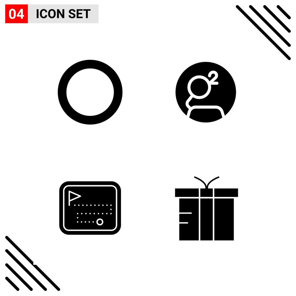 Pixle Perfect Set of 4 Solid Icons Glyph Icon Set for Webite Designing and Mobile Applications Interface Creative Black Icon vector background