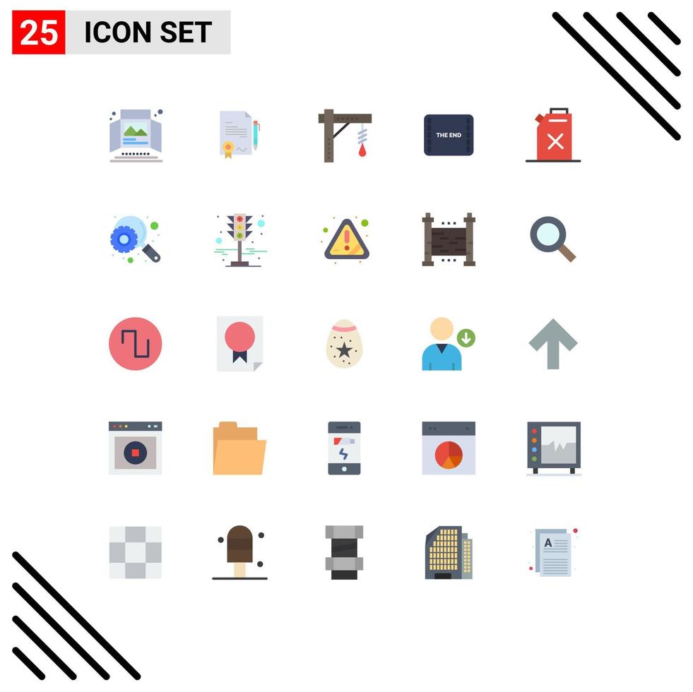 conjunto de 25 iconos de interfaz de usuario modernos signos de símbolos para el acuerdo de película de escena final elementos de diseño vectorial editables de halloween vector