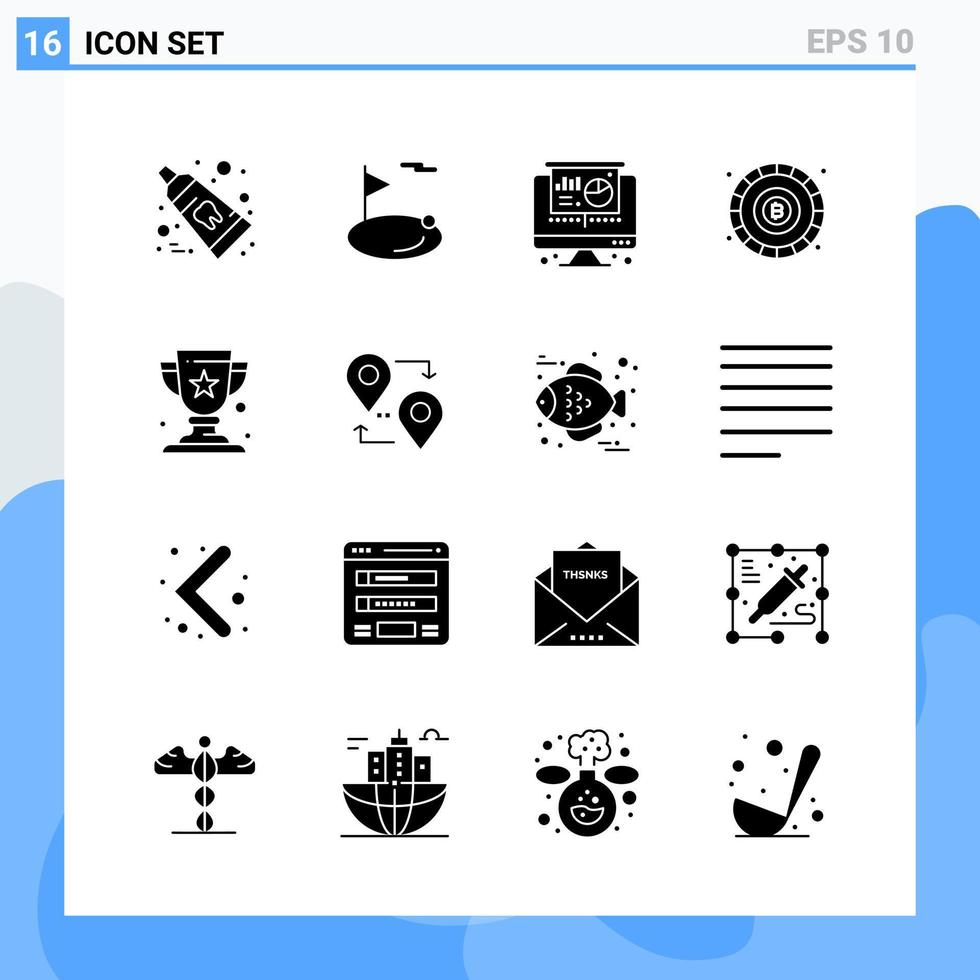 Modern 16 solid style icons Glyph Symbols for general use Creative Solid Icon Sign Isolated on White Background 16 Icons Pack Creative Black Icon vector background