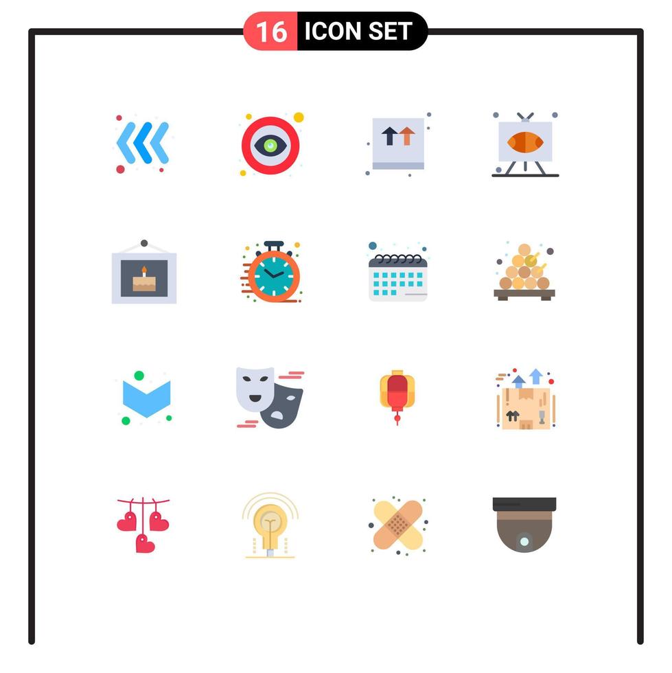 Mobile Interface Flat Color Set of 16 Pictograms of celebration television ecommerce sports game Editable Pack of Creative Vector Design Elements