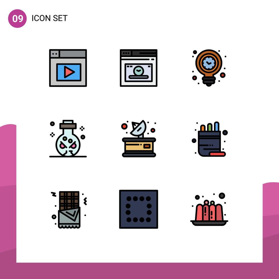 9 Creative Icons Modern Signs and Symbols of media skull energy ritual knife Editable Vector Design Elements