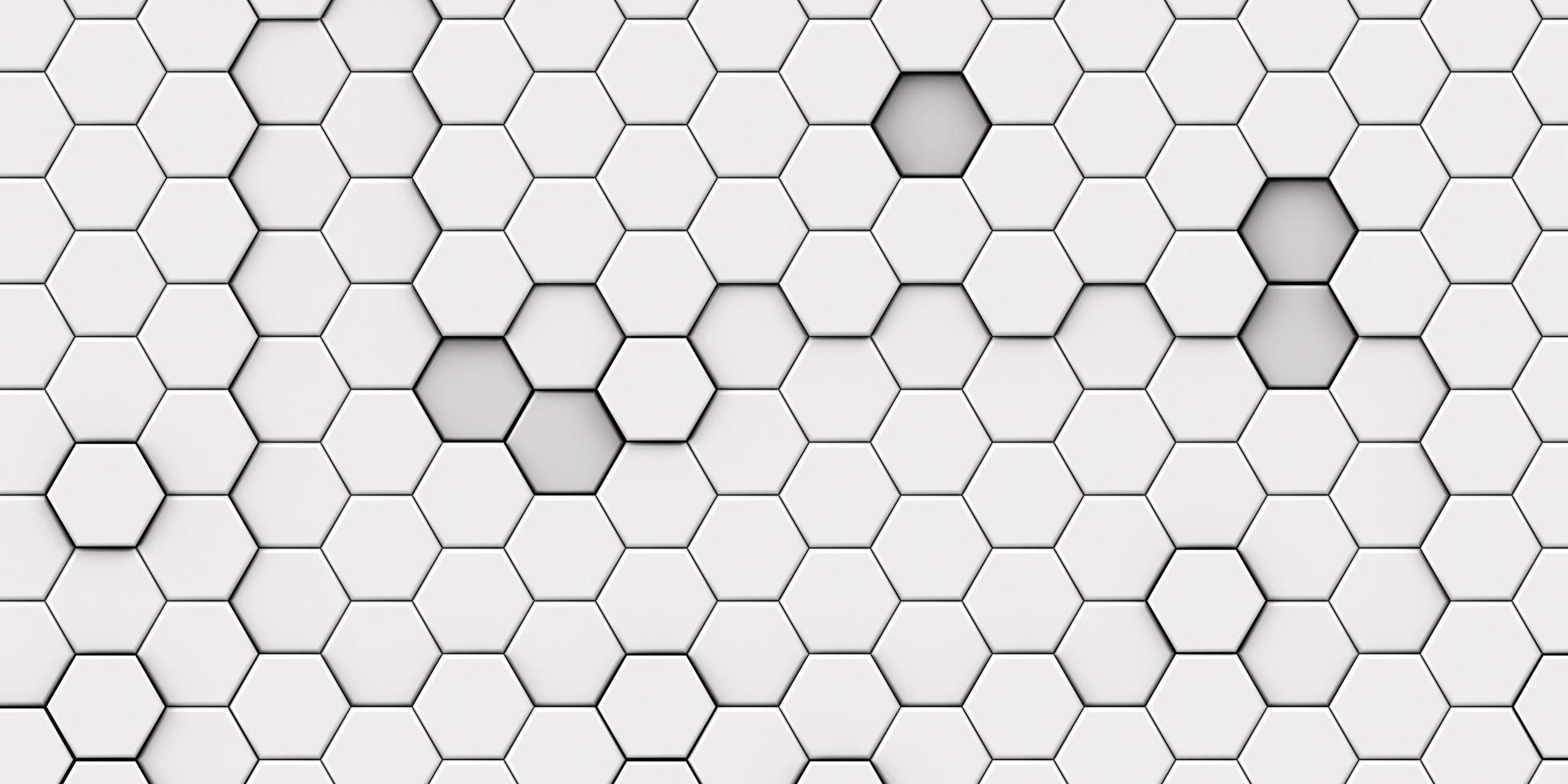 Embossed honeycomb mosaic white background. Realistic geometric mesh cells texture. Abstract white wallpaper with hexagon grid photo