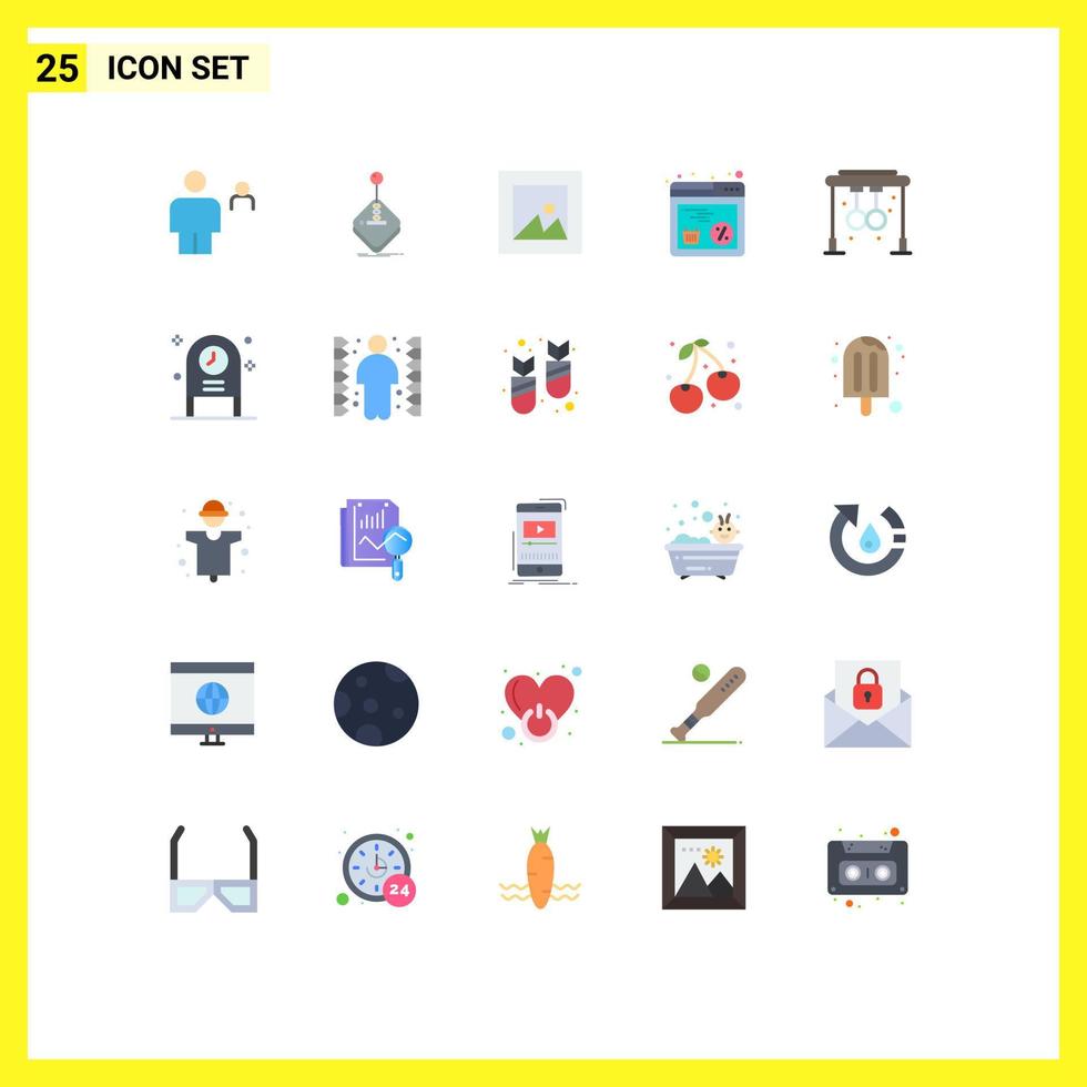 Group of 25 Flat Colors Signs and Symbols for rings shopping joystick online photo Editable Vector Design Elements