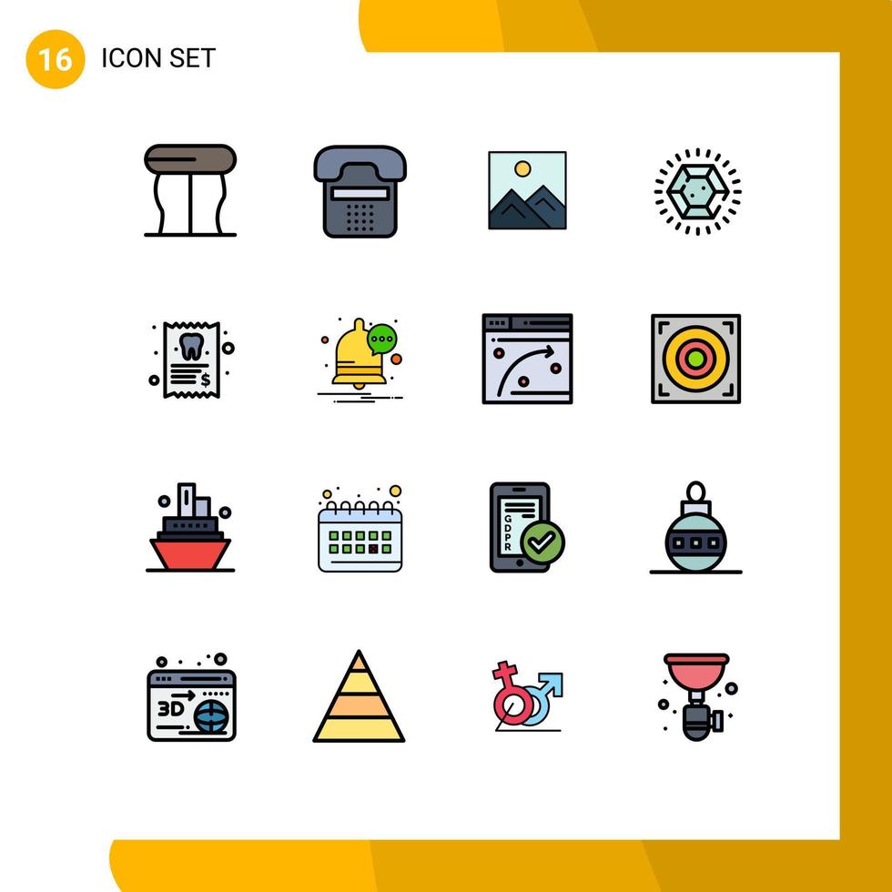 conjunto de 16 iconos de interfaz de usuario modernos signos de símbolos para elementos de diseño de vectores creativos editables de diamante de anillo de marco de boda médica
