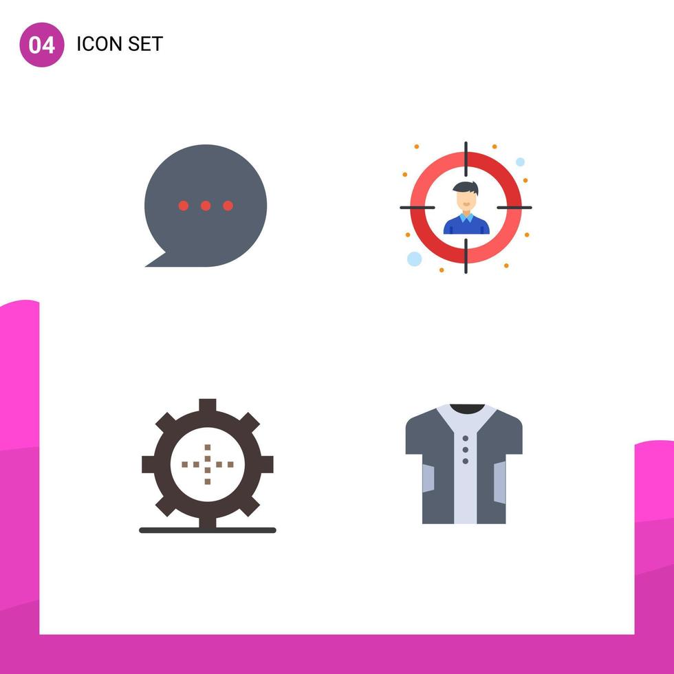 4 Universal Flat Icons Set for Web and Mobile Applications bubble technology audience devices clothing Editable Vector Design Elements