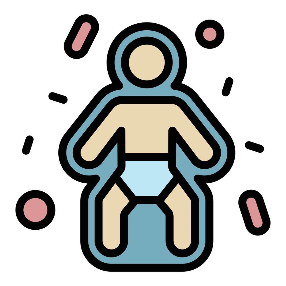Baby immunization icon color outline vector