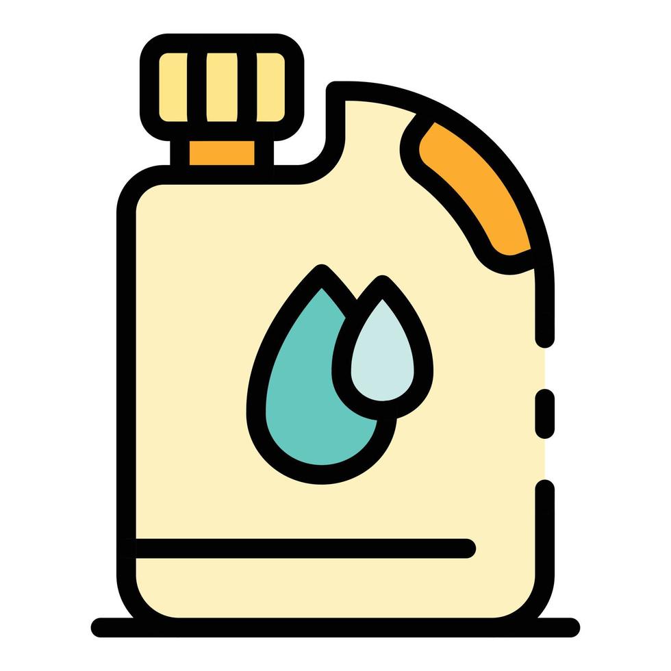 Plastic oil can icon color outline vector