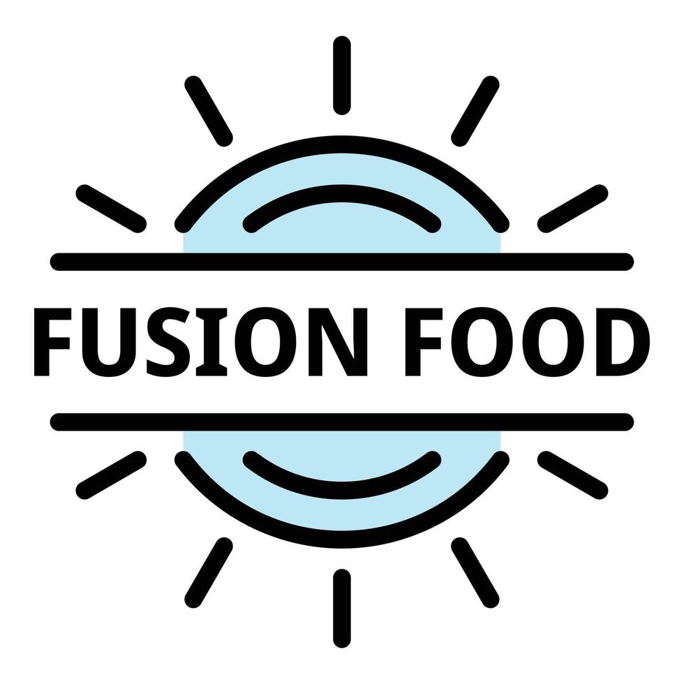 Fusion food logo, outline style vector