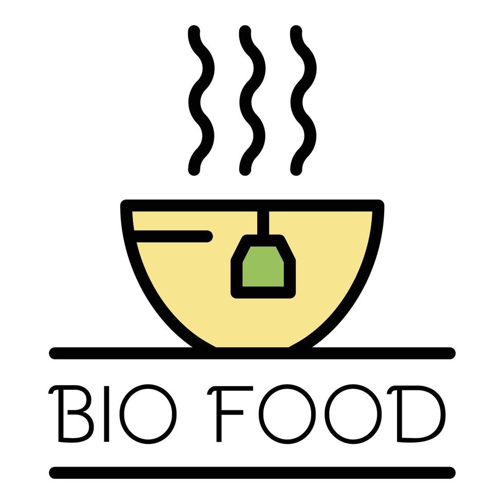 Bio food logo, outline style vector