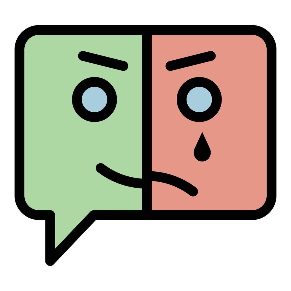 Mental disease chat icon color outline vector