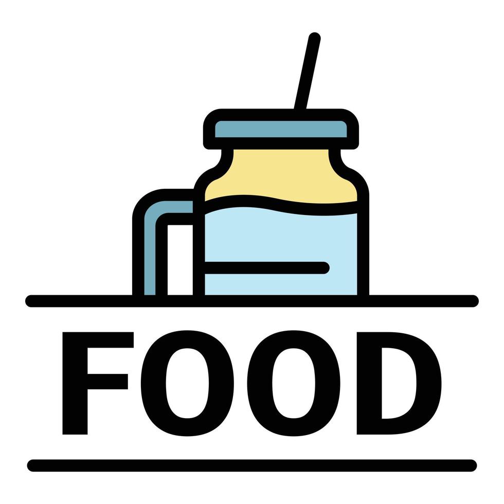 Food logo, outline style vector