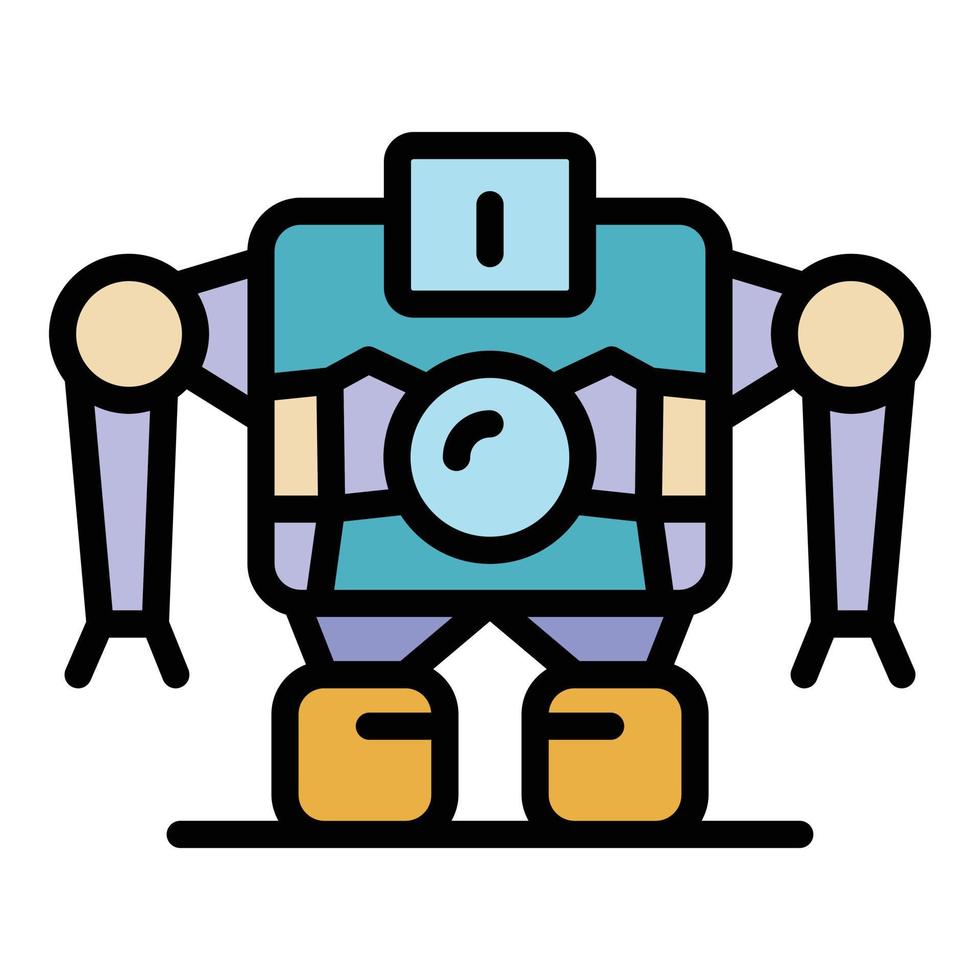 Robot machine icon color outline vector