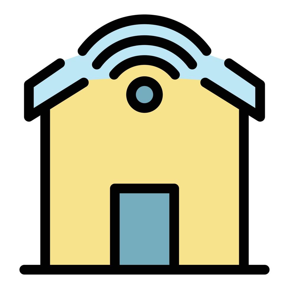 Wifi smart home icon color outline vector