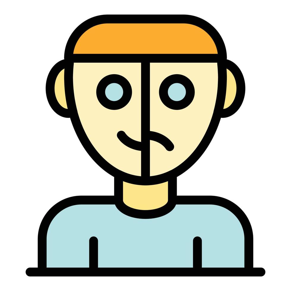 Bipolar kid icon color outline vector