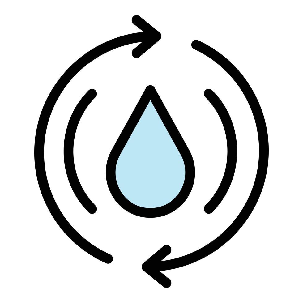 Water energy icon color outline vector