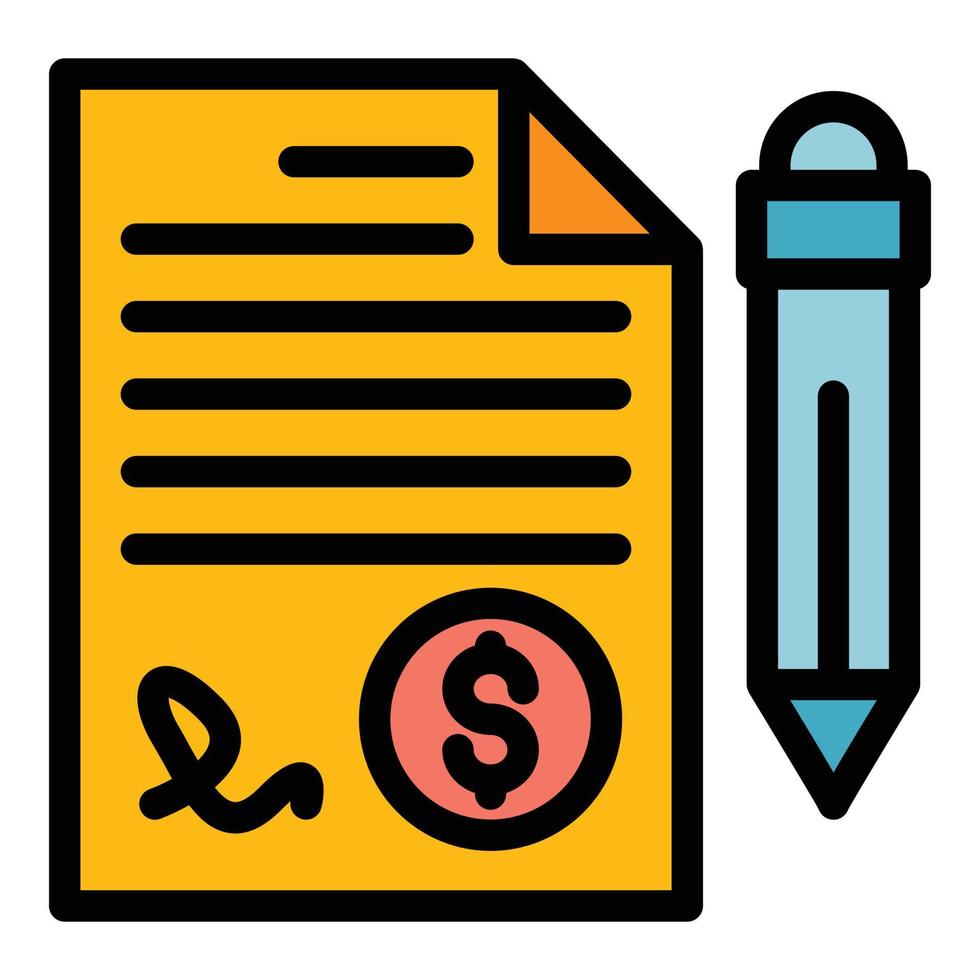 Crowdfunding contract icon color outline vector