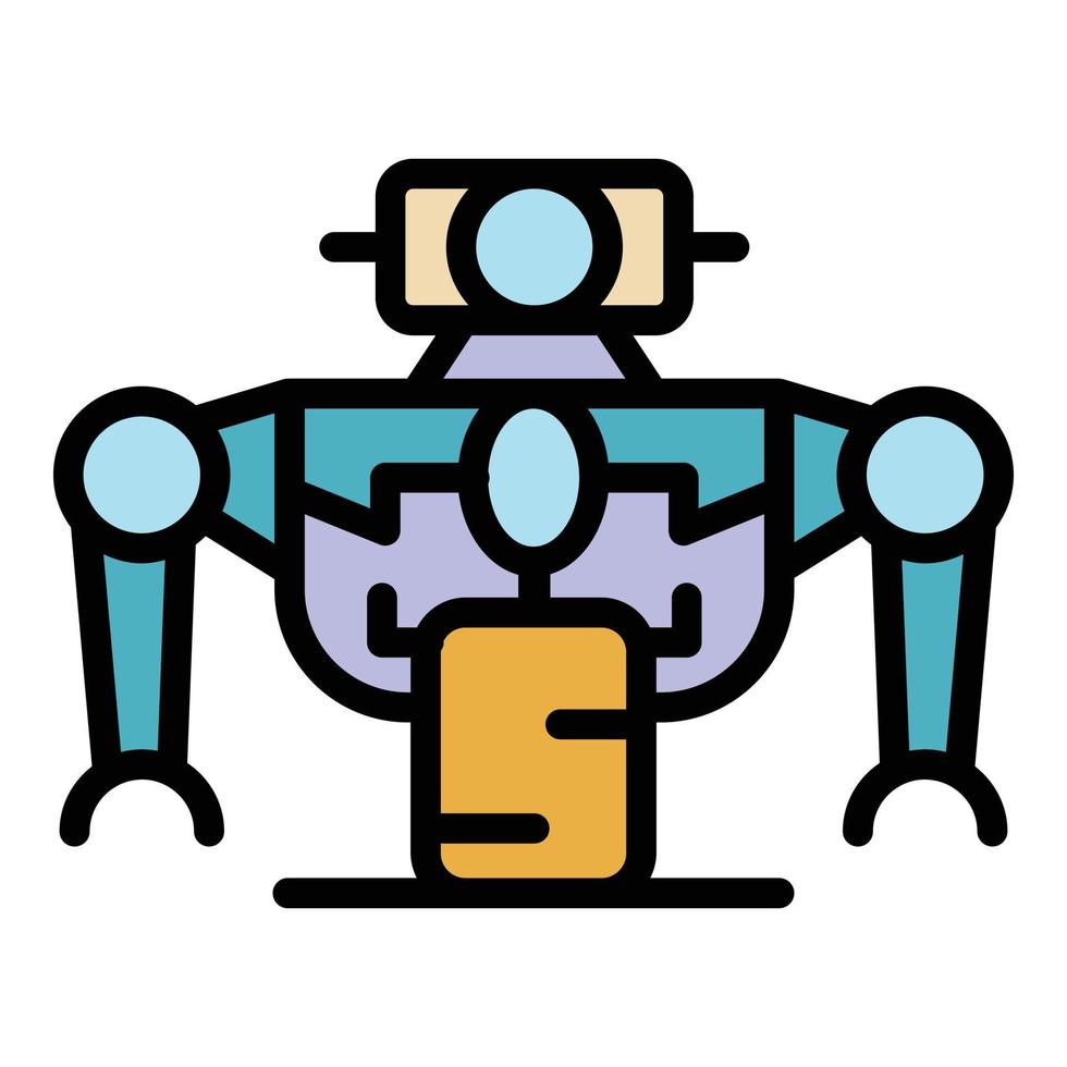 Toy robot icon color outline vector 15140949 Vector Art at Vecteezy