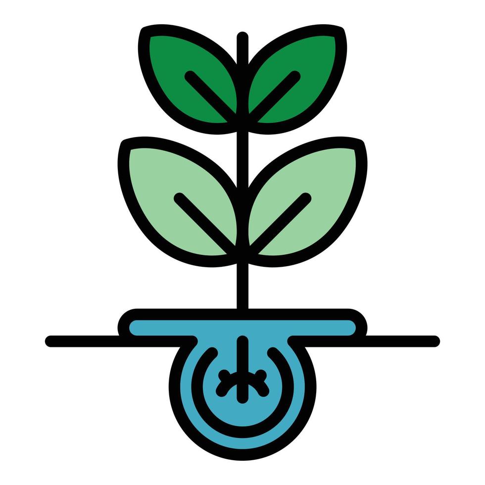 Plant technology seed icon color outline vector