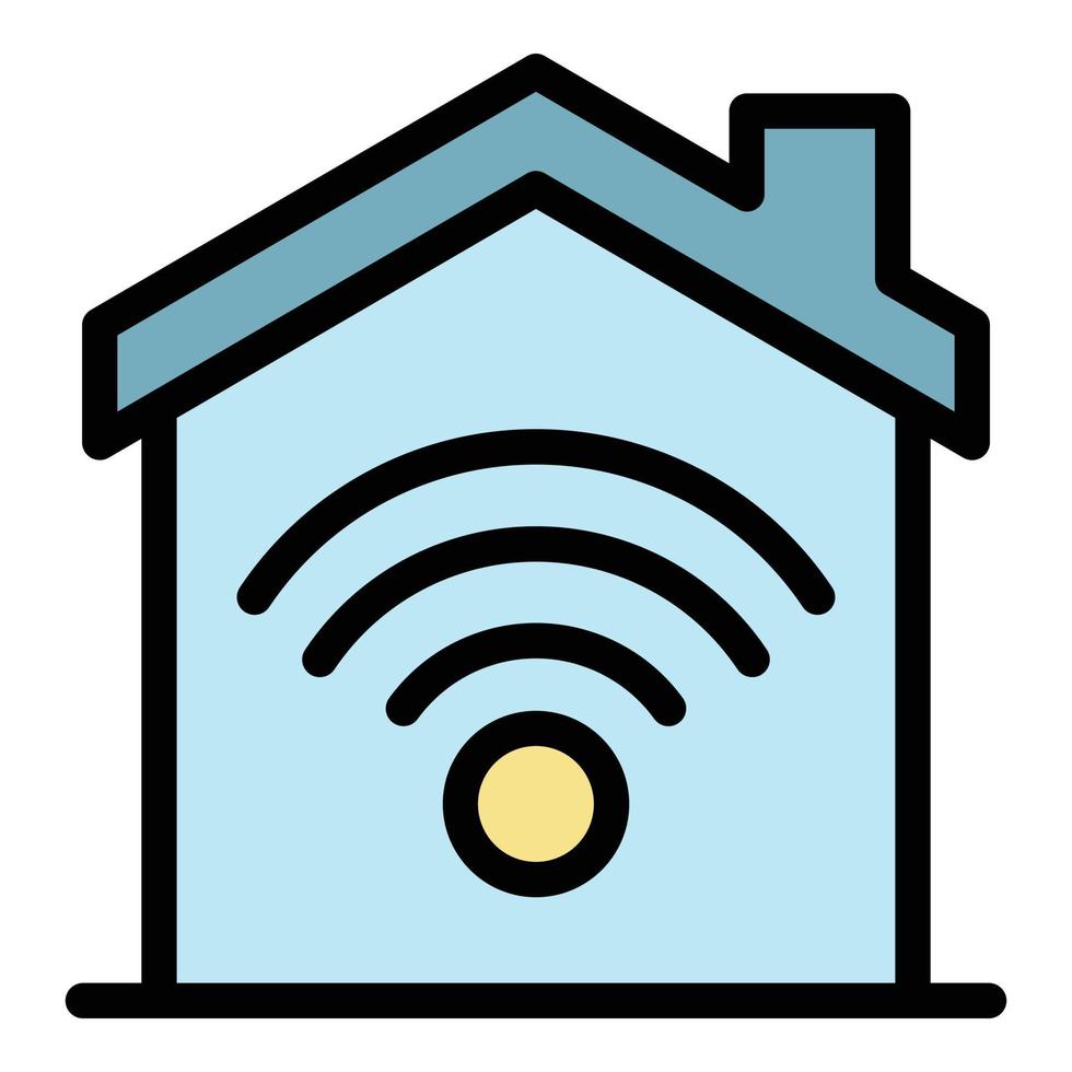 Modern smart home icon color outline vector