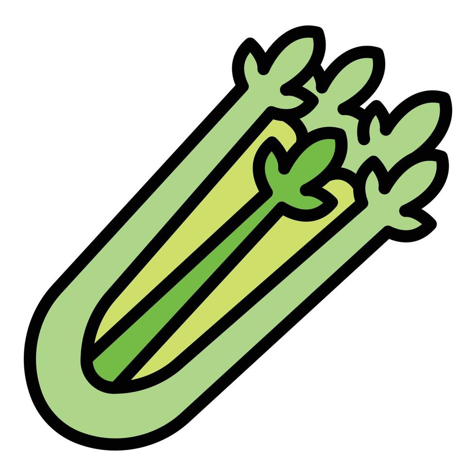 Celery plant icon color outline vector