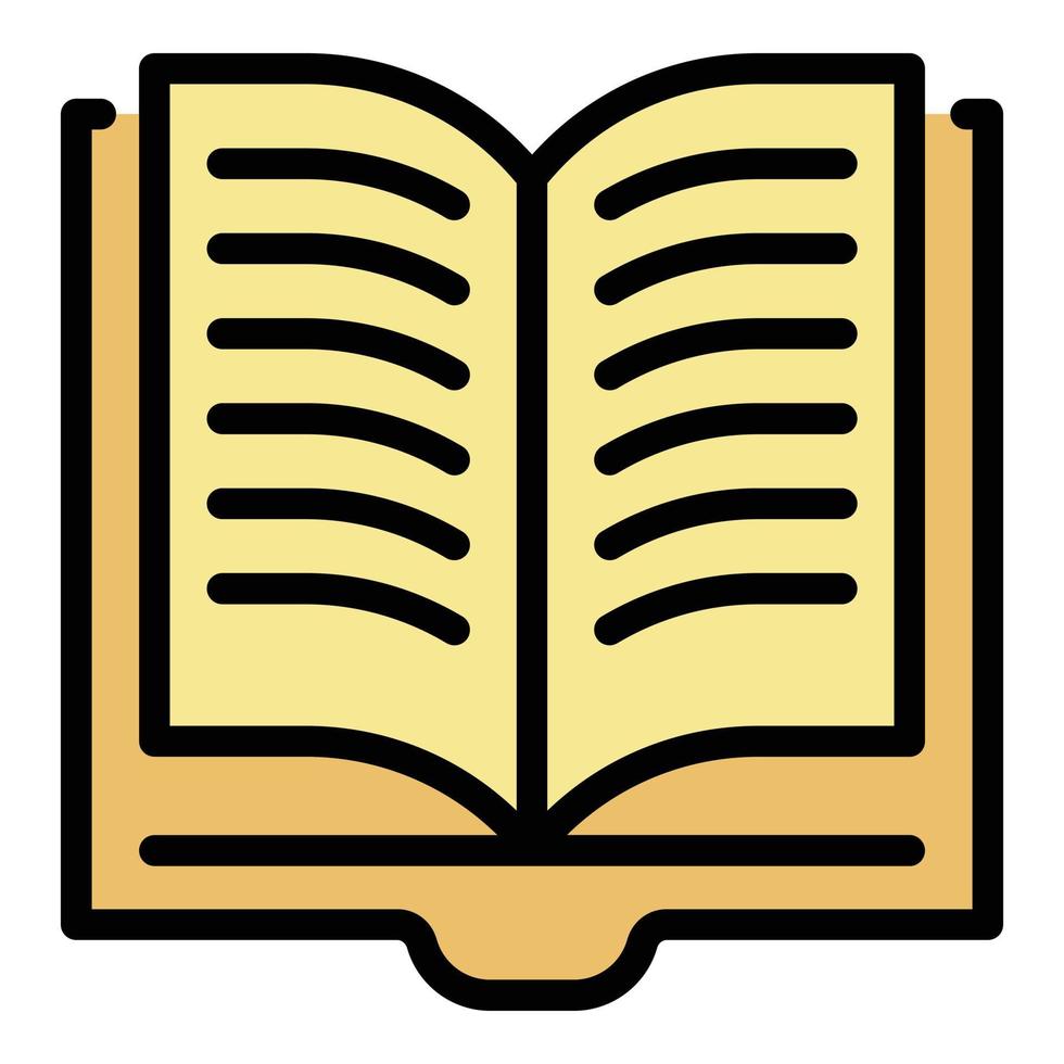Open book icon color outline vector