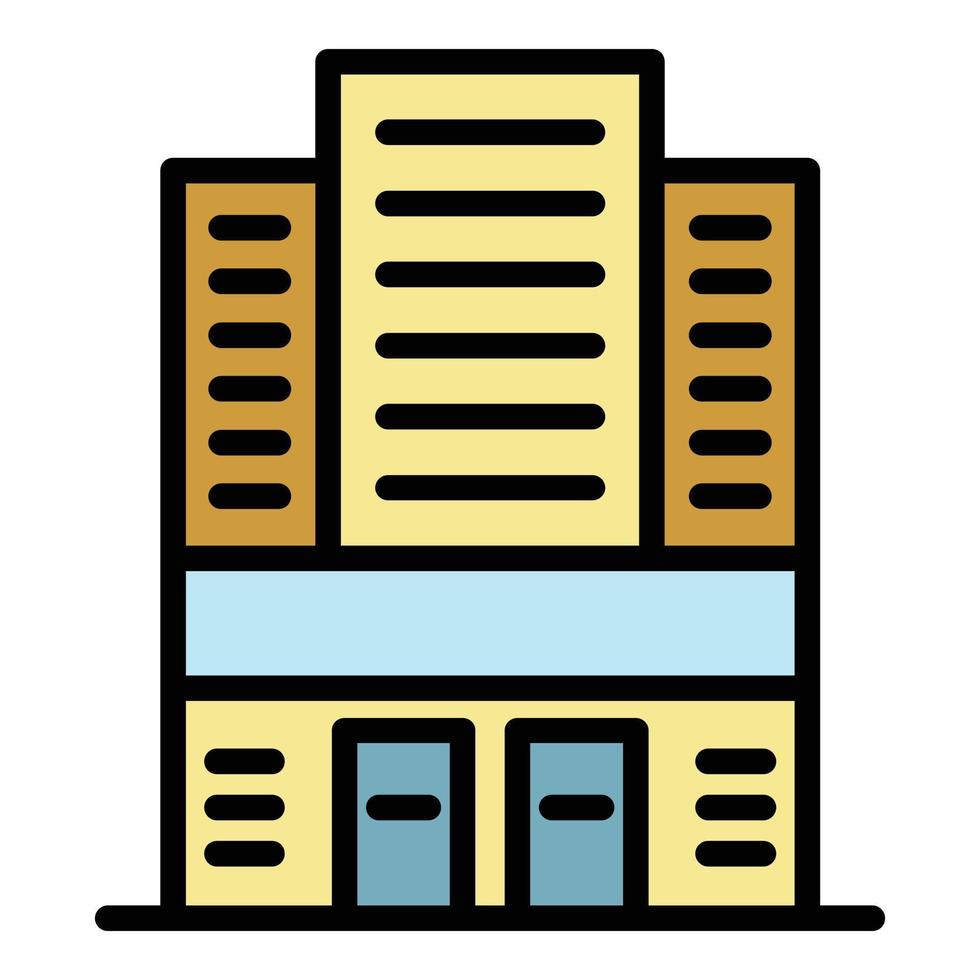 Expo building icon color outline vector