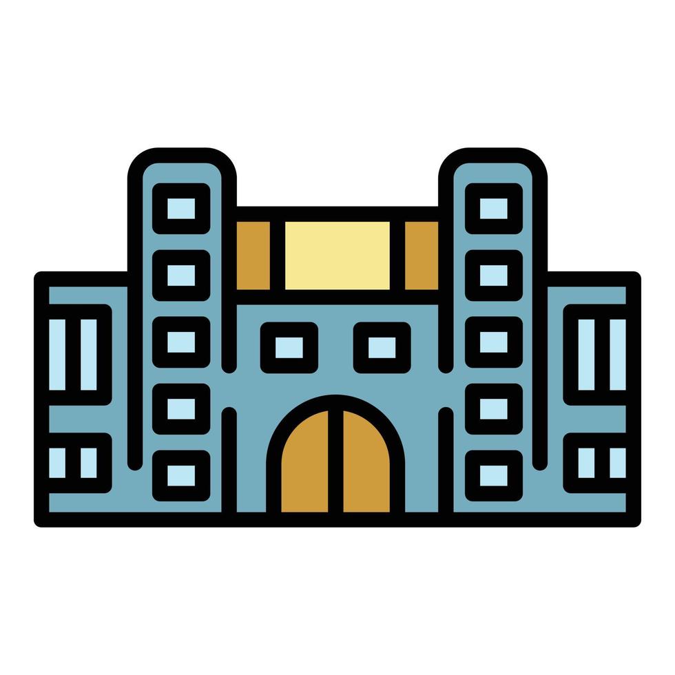 Promotion hall building icon color outline vector