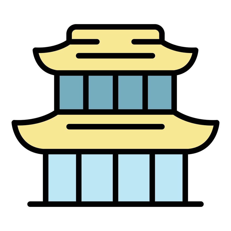 China exhibition building icon color outline vector