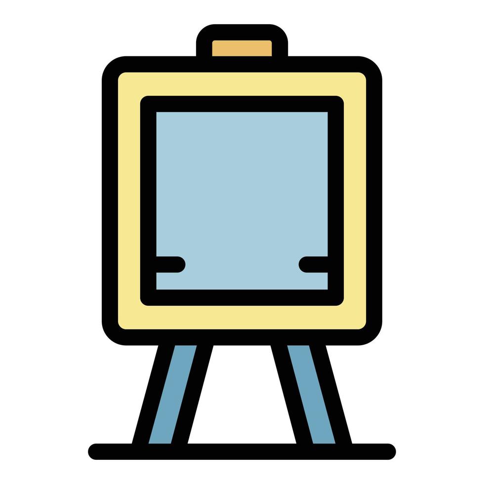 Kid room easel icon color outline vector