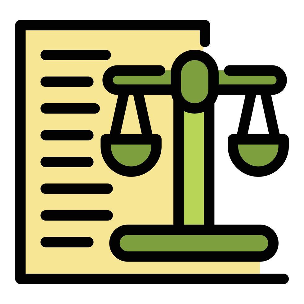 Responsibility balance icon color outline vector