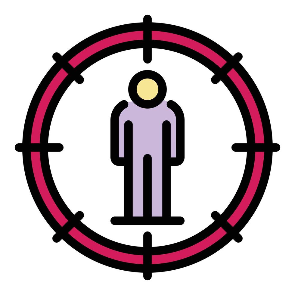 No racism target icon color outline vector