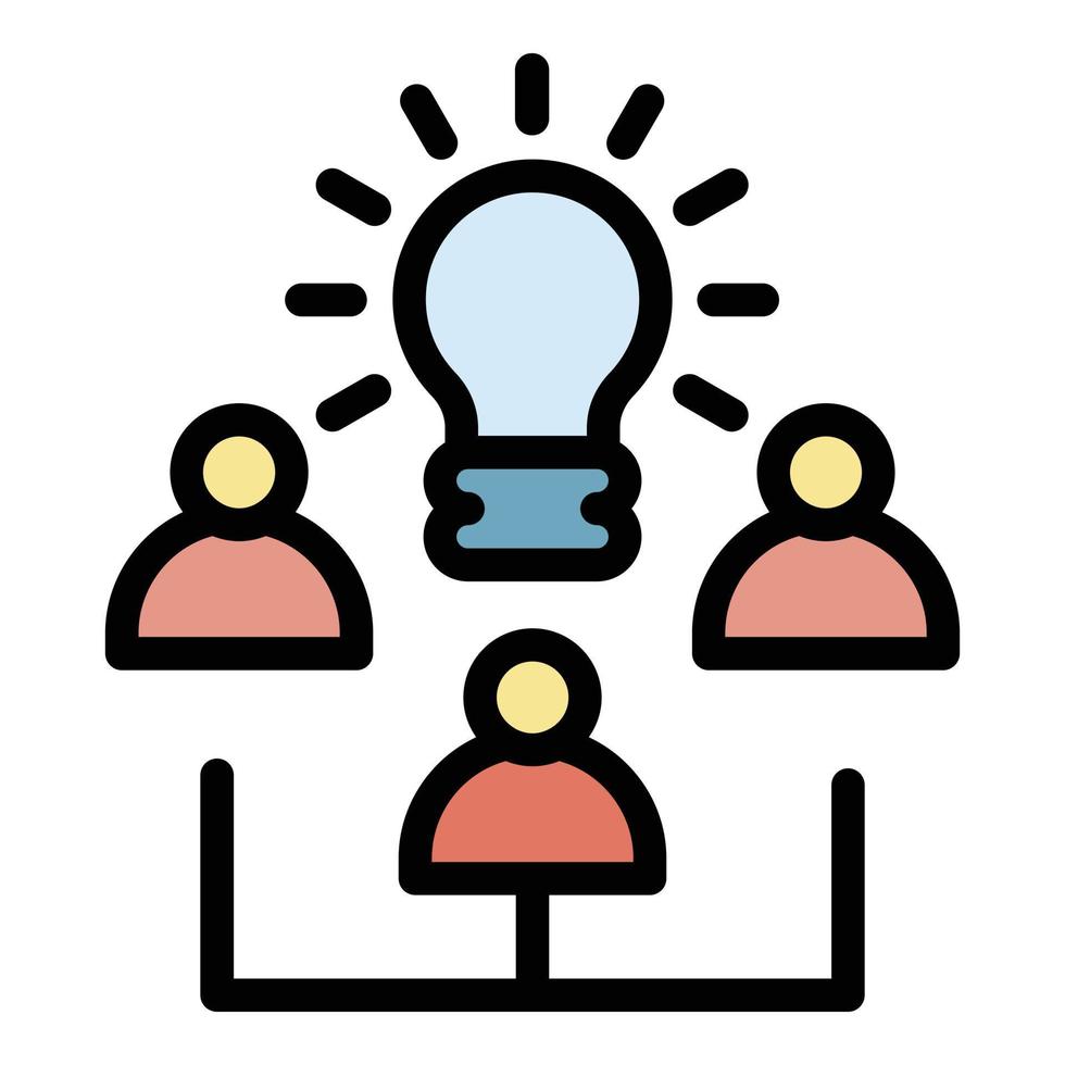 Group business training icon color outline vector