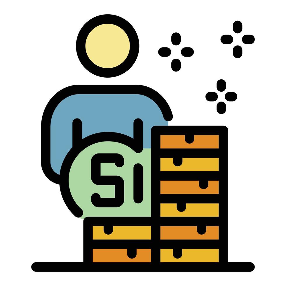 Money recruiter icon color outline vector