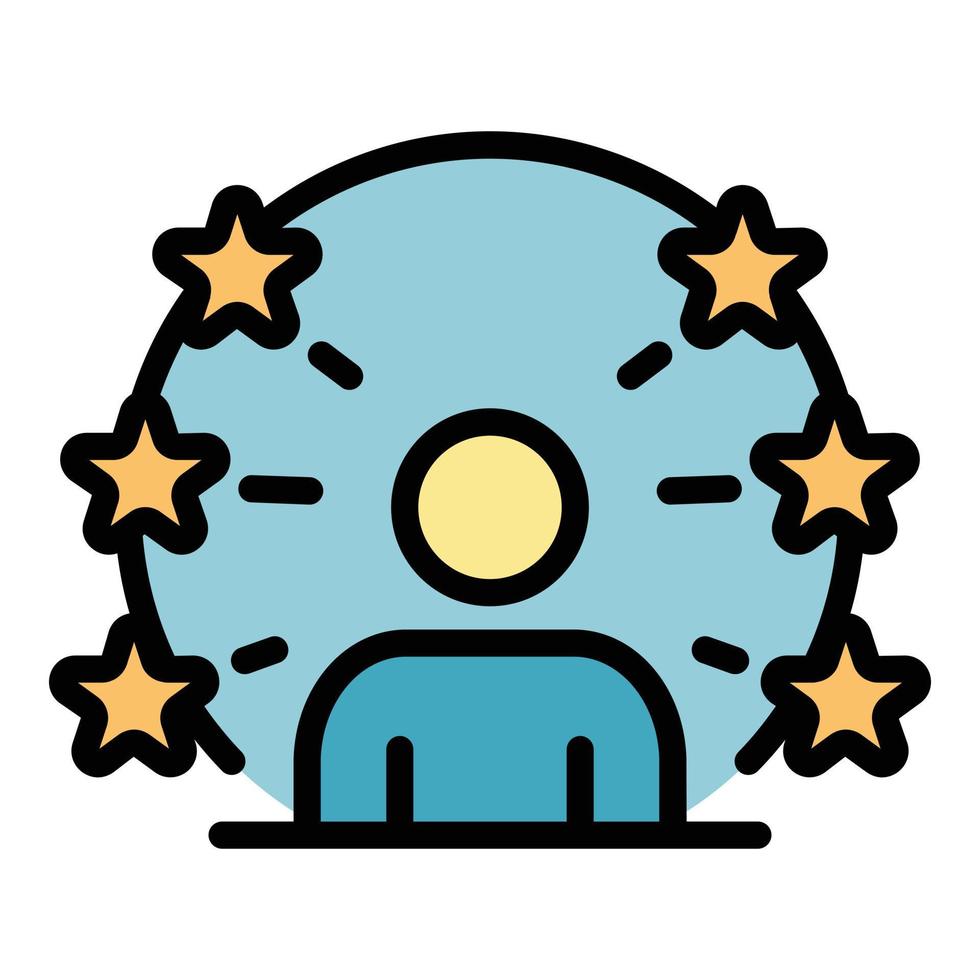 Man generating ideas icon color outline vector