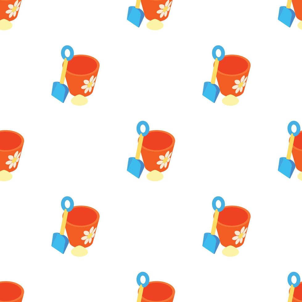 Bucket and pail shovel pattern seamless vector