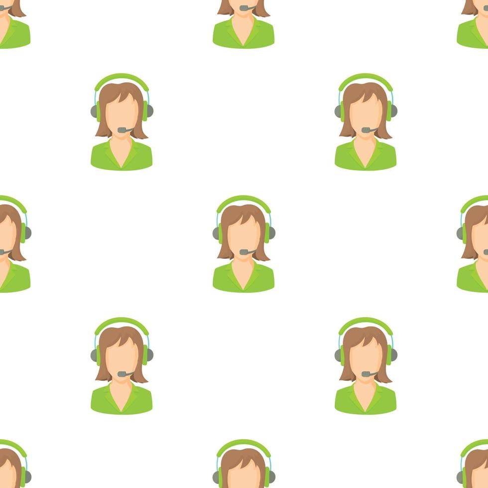Call center operator with phone headset pattern seamless vector