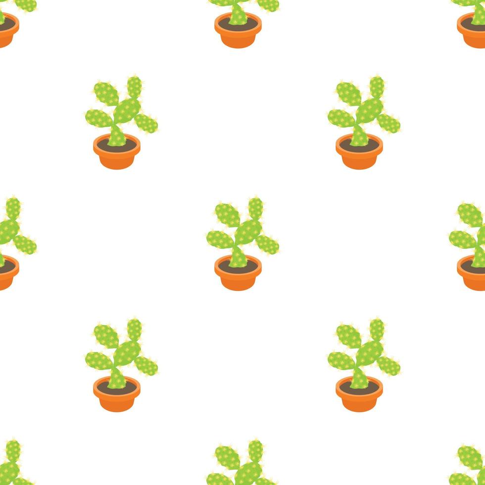 Opuntia cactus pattern seamless vector