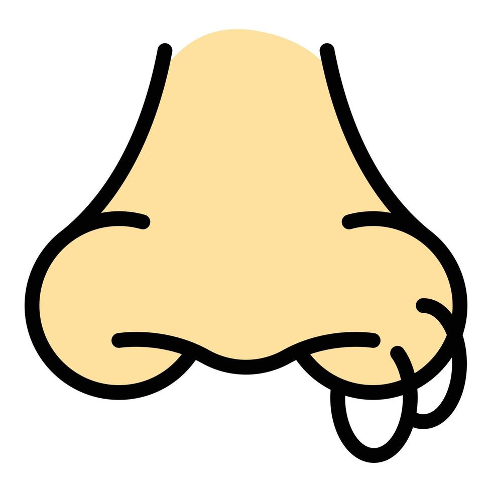 Nose piercing icon color outline vector