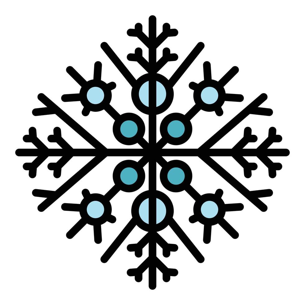 December snowflake icon color outline vector